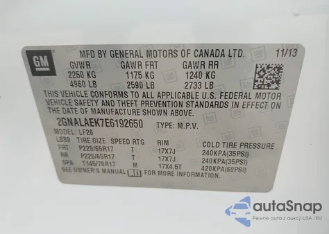 2014 Chevrolet Equinox Ls from USA, damaged, VIN 2GNALAEK7E6192650